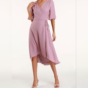 Lulus Farrah Muave Wrap Dress In Excellent Condition Size Medium
